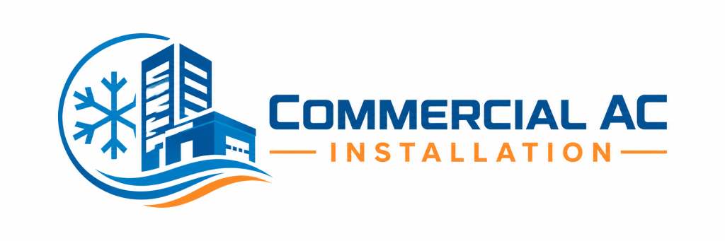 a picture of a commercial building with the brand name commercial ac installation