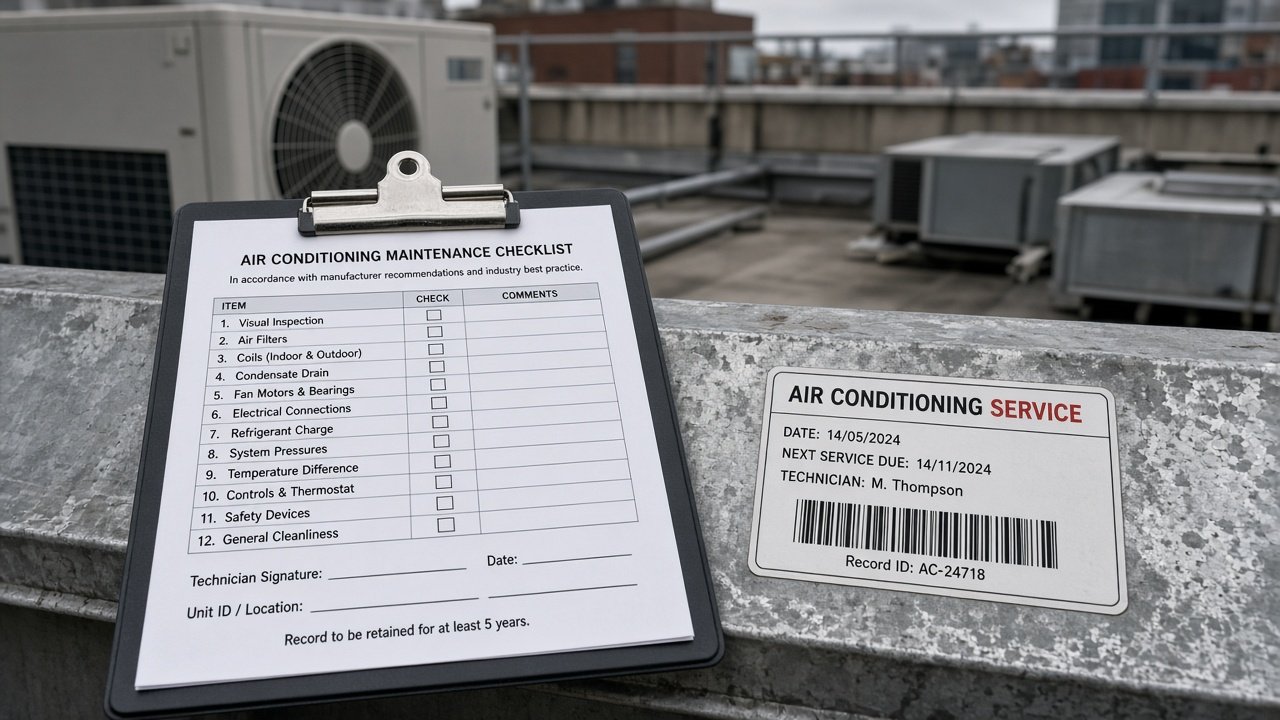 PPM commercial air conditioning maintenance records for a business portfolio