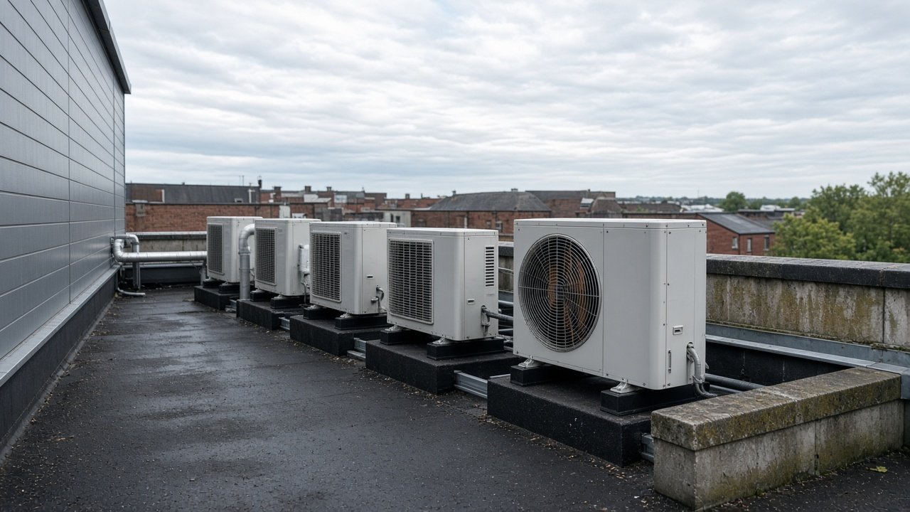Multi-split outdoor condensers for a multi-room business premises