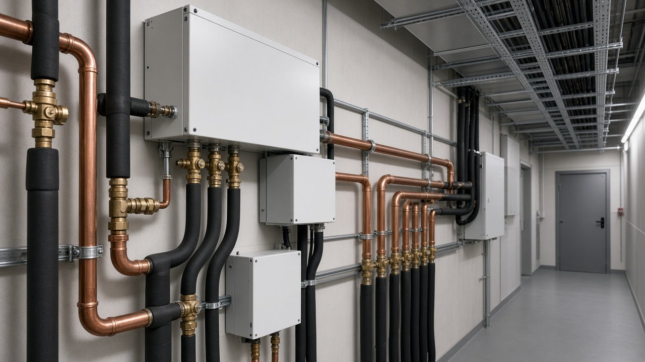 VRF air conditioning pipework and branch boxes for businesses